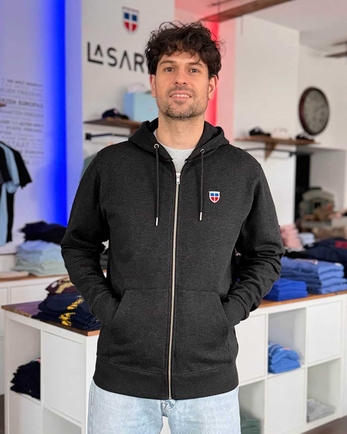 Zipper-Hoodie MATTHIAS <span>in Lava</span> – Bild 7