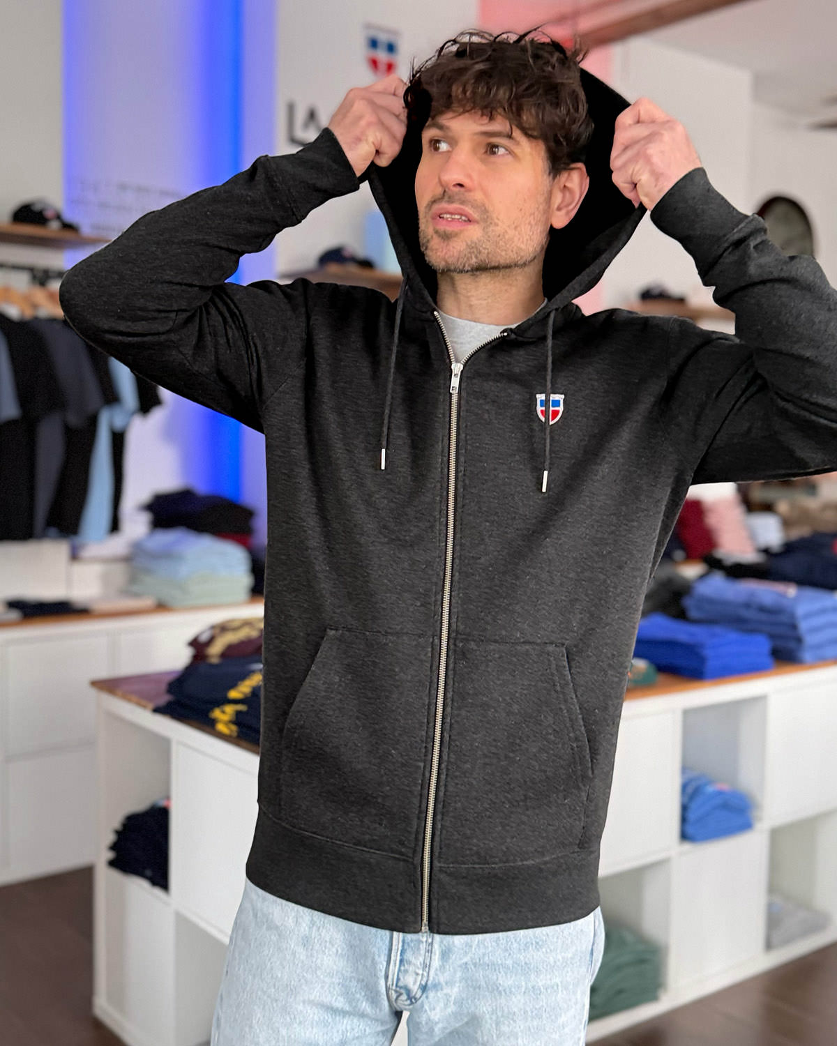 Zipper-Hoodie MATTHIAS <span>in Lava</span> – Bild 8