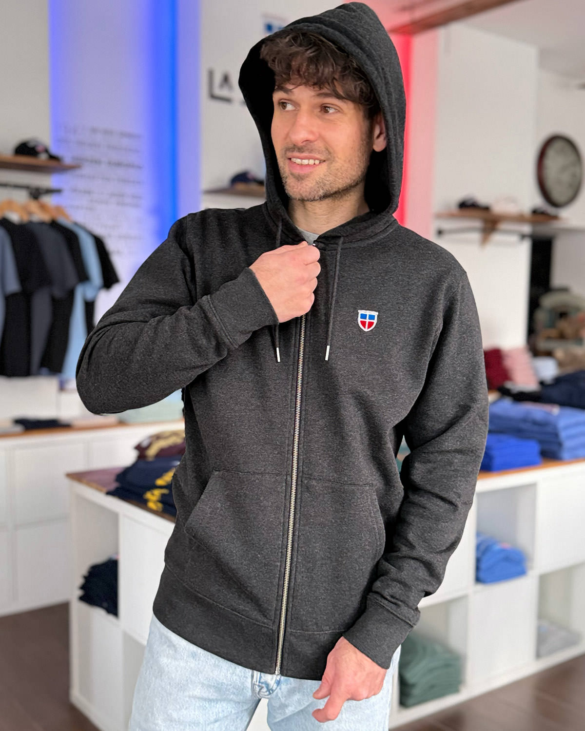 Zipper-Hoodie MATTHIAS <span>in Lava</span> – Bild 2