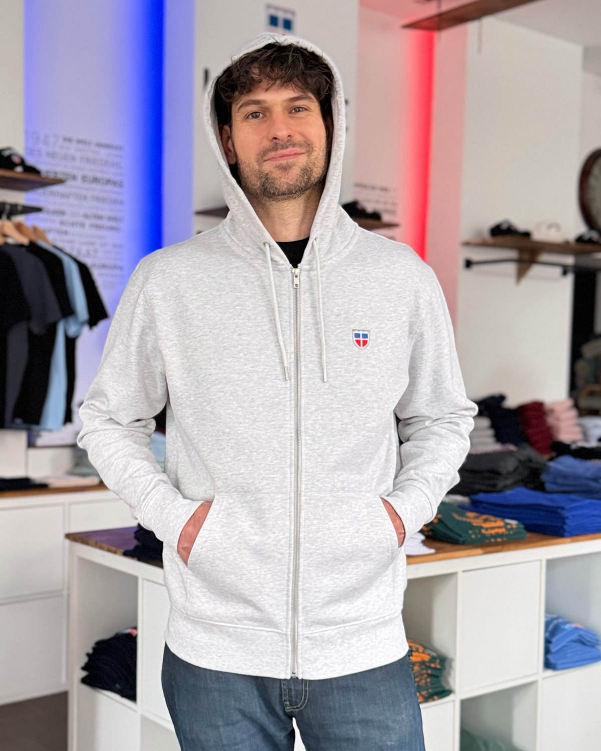 Zipper-Hoodie MATTHIAS <span>in Nuage</span> – Bild 2