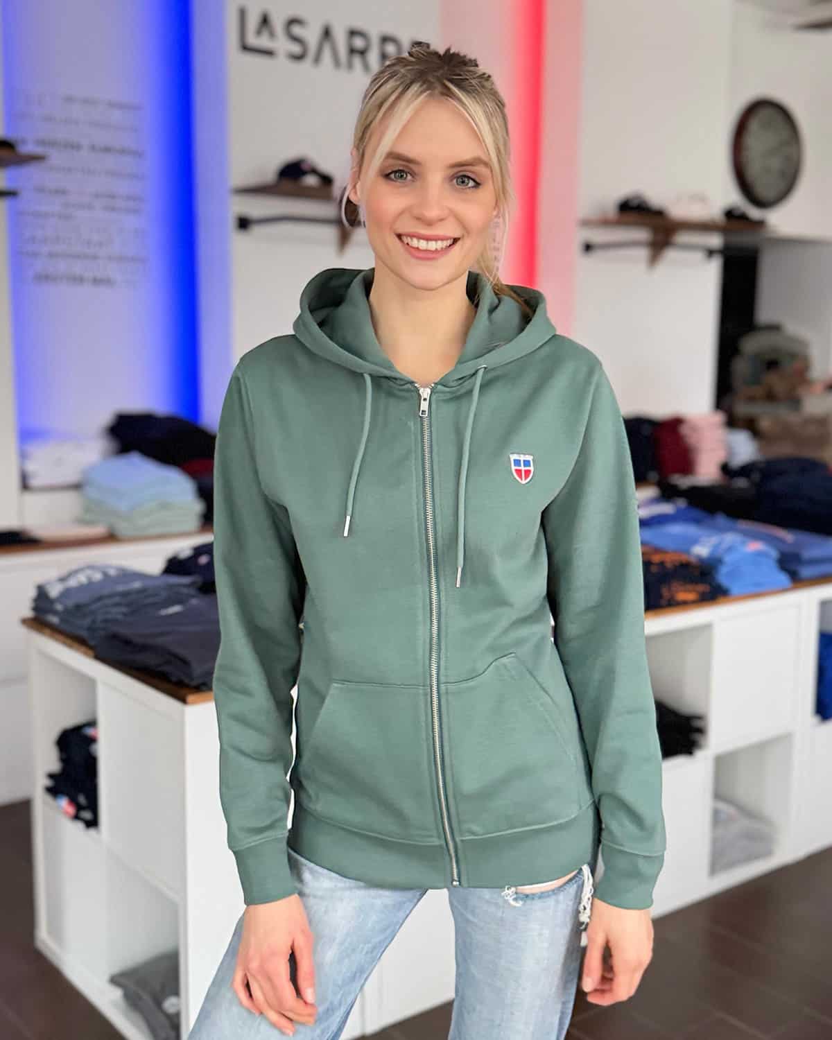 Zipper-Hoodie MELISSA <span>in Romarin</span>
