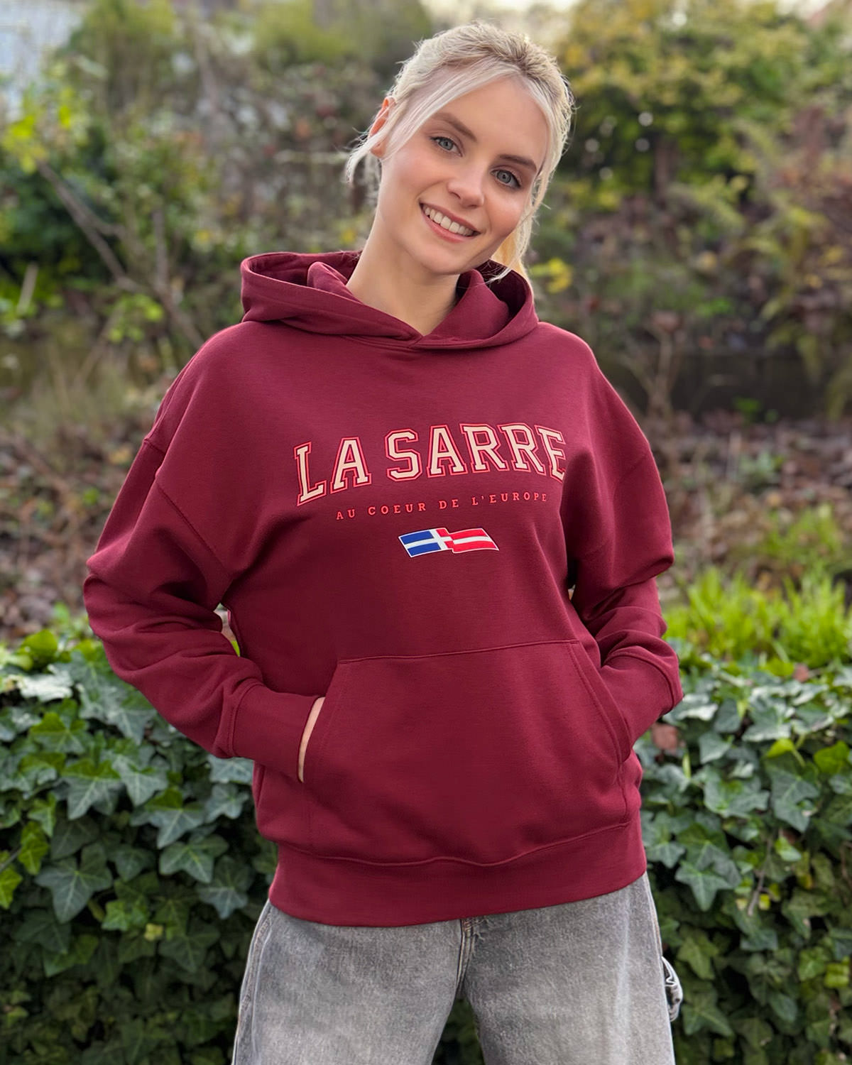Oversized Hoodie JOHANNA <span>in Bordeaux V1</span> – Bild 2