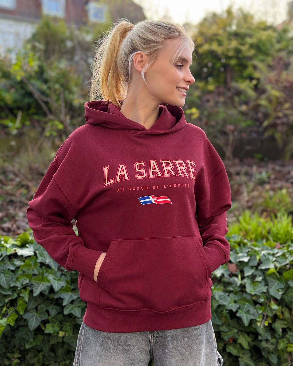 Oversized Hoodie JOHANNA <span>in Bordeaux V1</span> – Bild 7