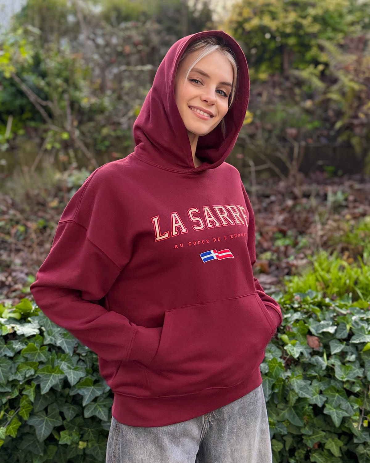 Oversized Hoodie JOHANNA <span>in Bordeaux V1</span> – Bild 10