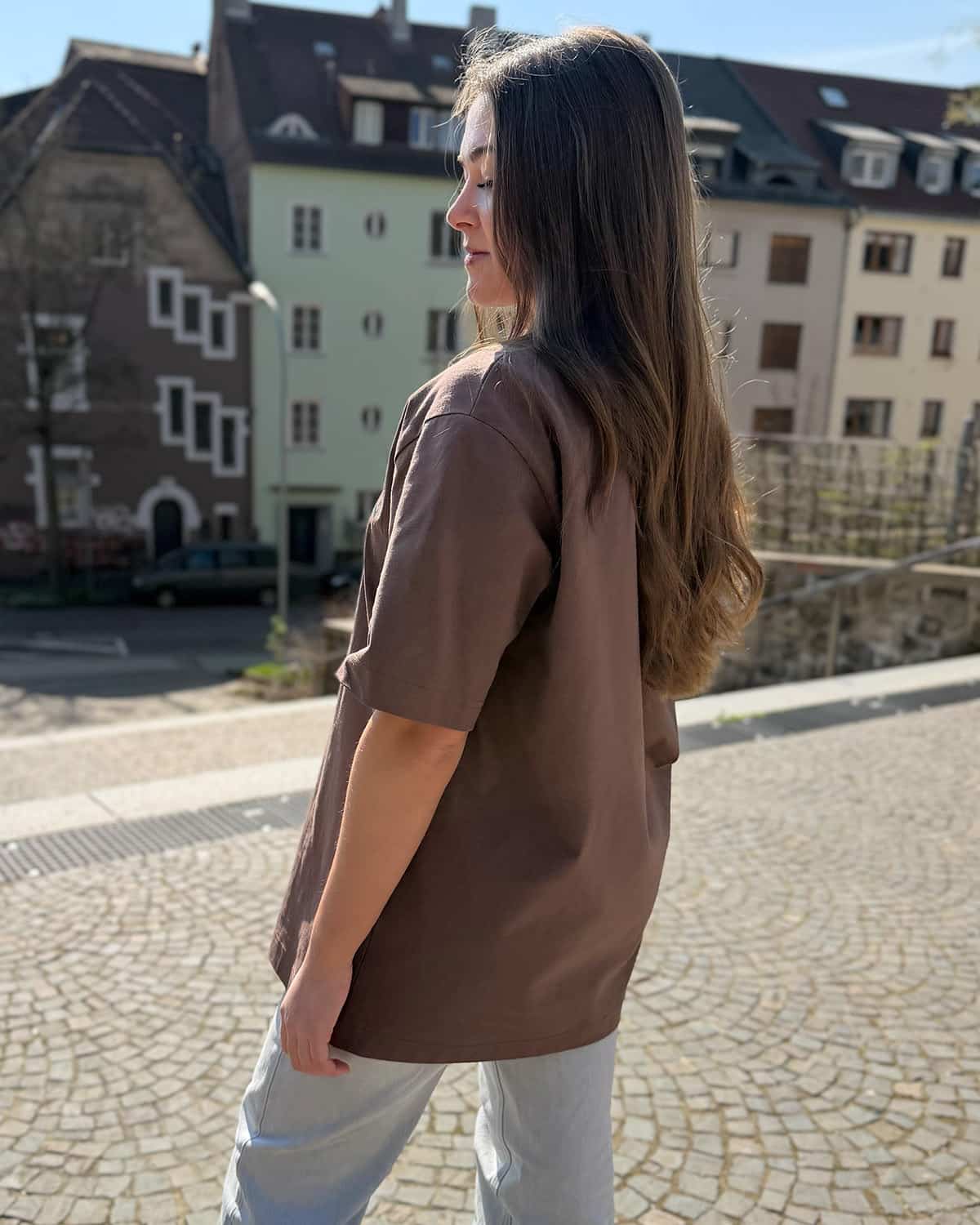 Oversized T-Shirt SYLVIA <span>in Mocca V3</span> – Bild 4