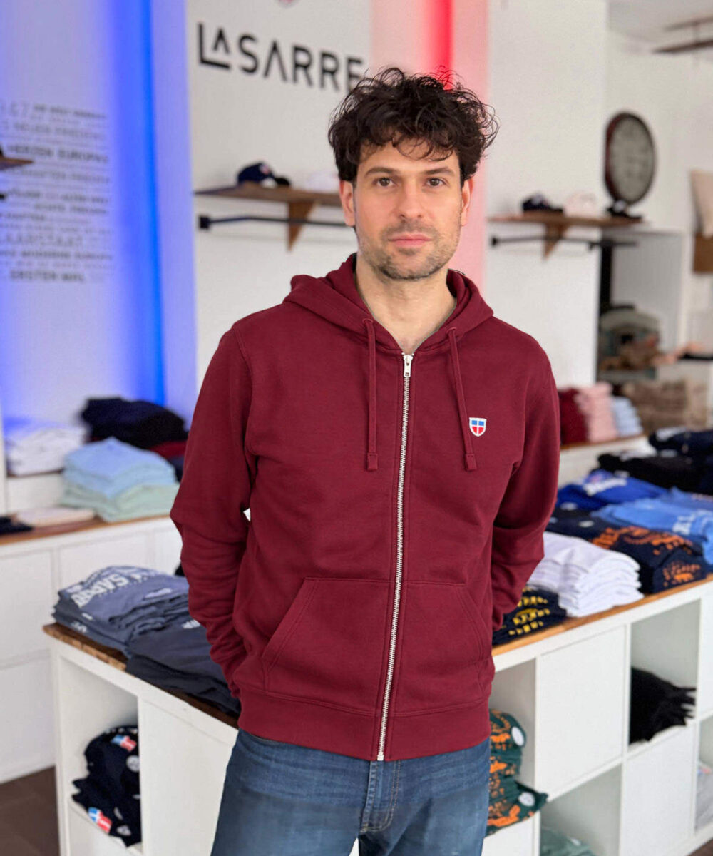 Alternative view of Zipper-Hoodie MARCUS/MARINA <span>in Bordeaux</span>