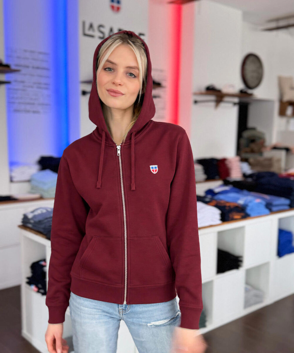 Zipper-Hoodie MARCUS/MARINA <span>in Bordeaux</span>