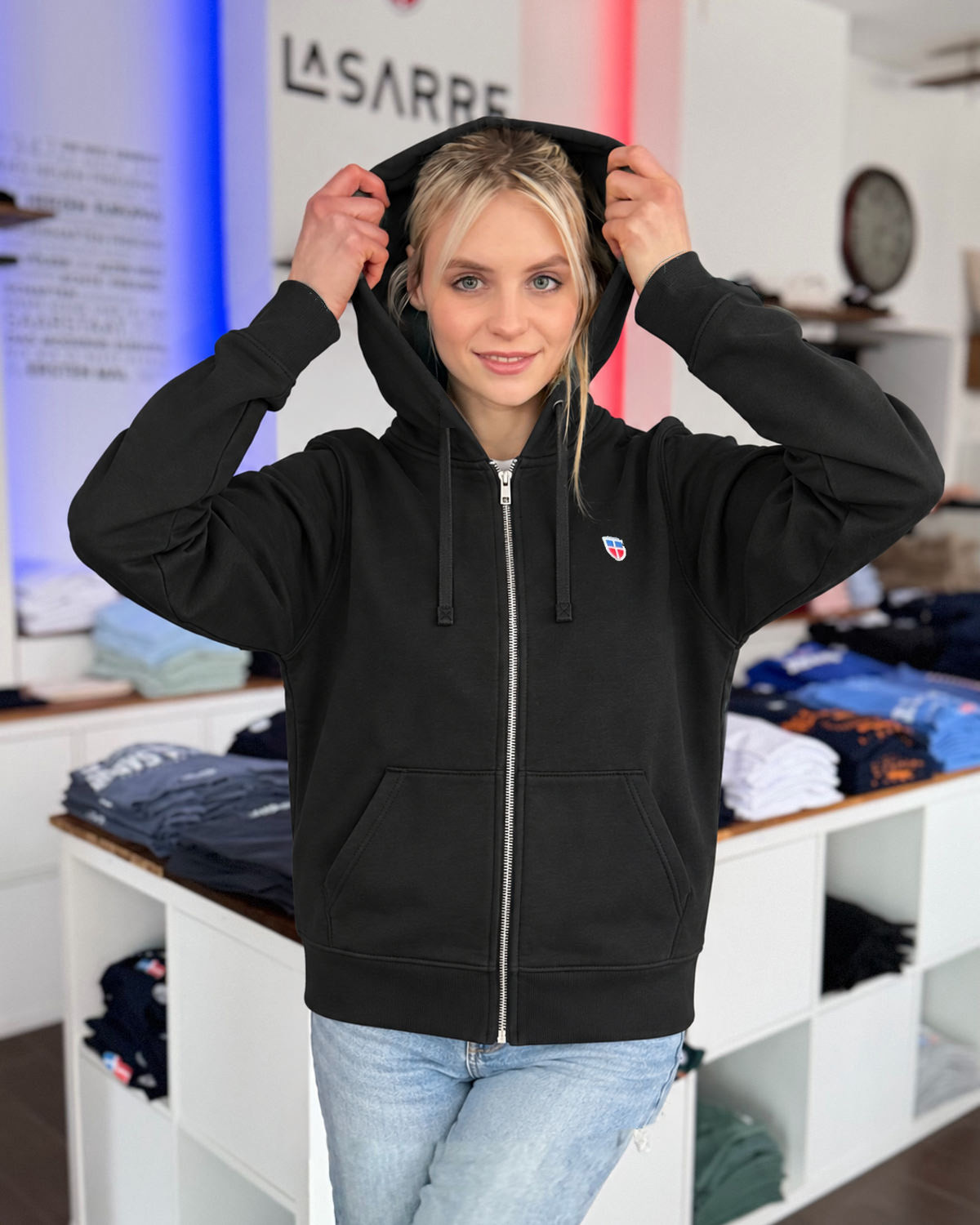 Zipper-Hoodie MARCUS/MARINA <span>in Schwarz</span> – Bild 2