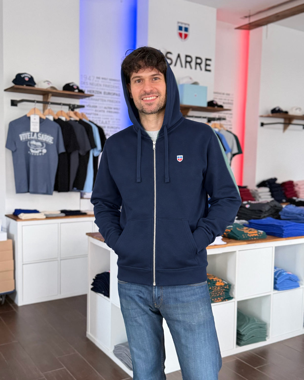 Zipper-Hoodie MARCUS/MARINA <span>in Navy</span> – Bild 6