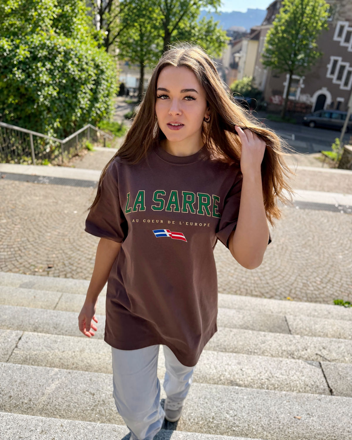 Oversized T-Shirt SANDRO/SYLVIA <span>in Mocca V1</span>